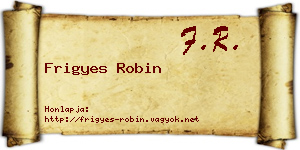 Frigyes Robin névjegykártya